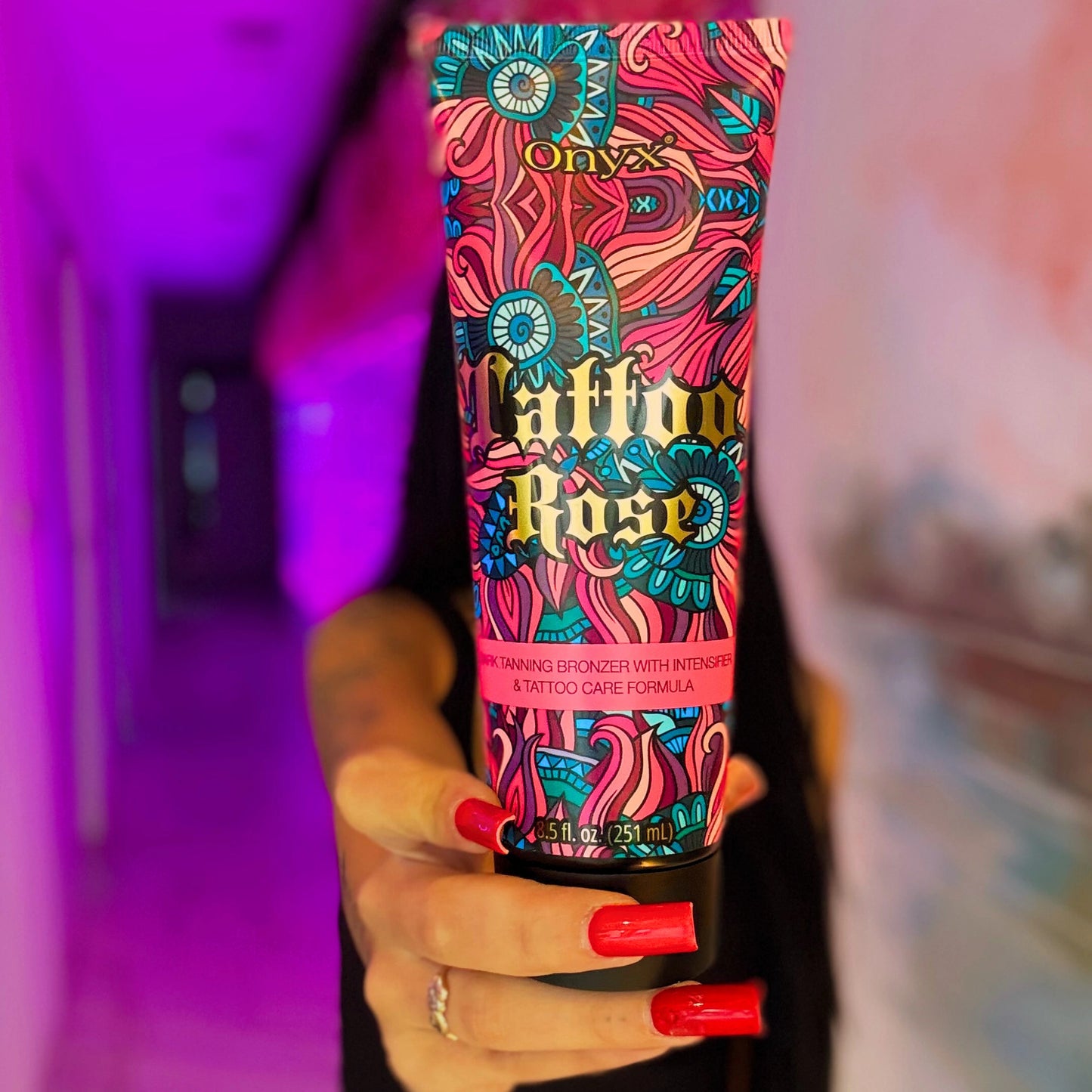 Tattoo Rose Sonnenbank Bräunungsbeschleuniger für Frauen mit Tattoo-Pflege